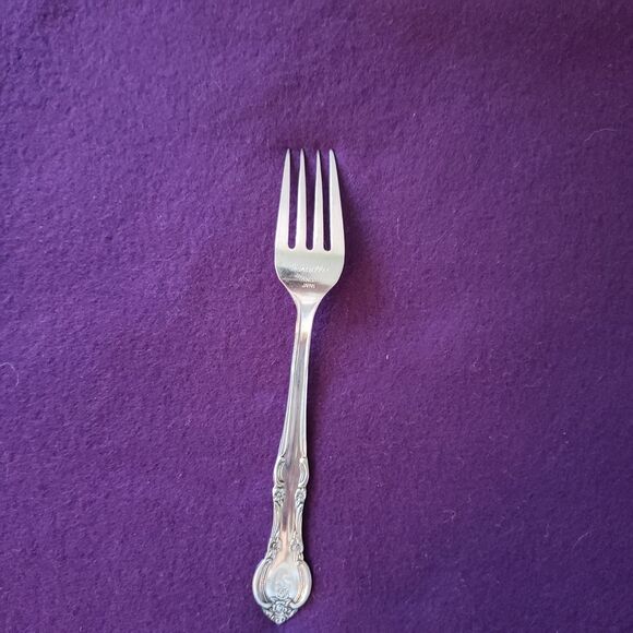 Vtg Marseilles Stainless Steel Flatware Salad Fork Japan Floral Scroll - Picture 3 of 4